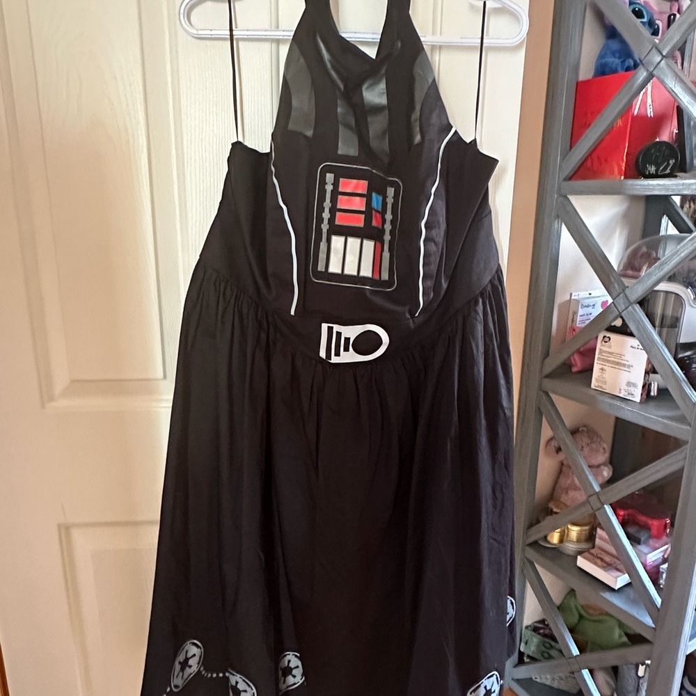 Black Halter Dress with Darth Vader Design